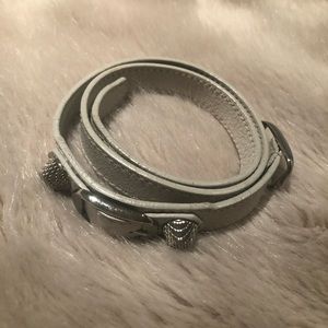 White Balenciaga Wrap Bracelet